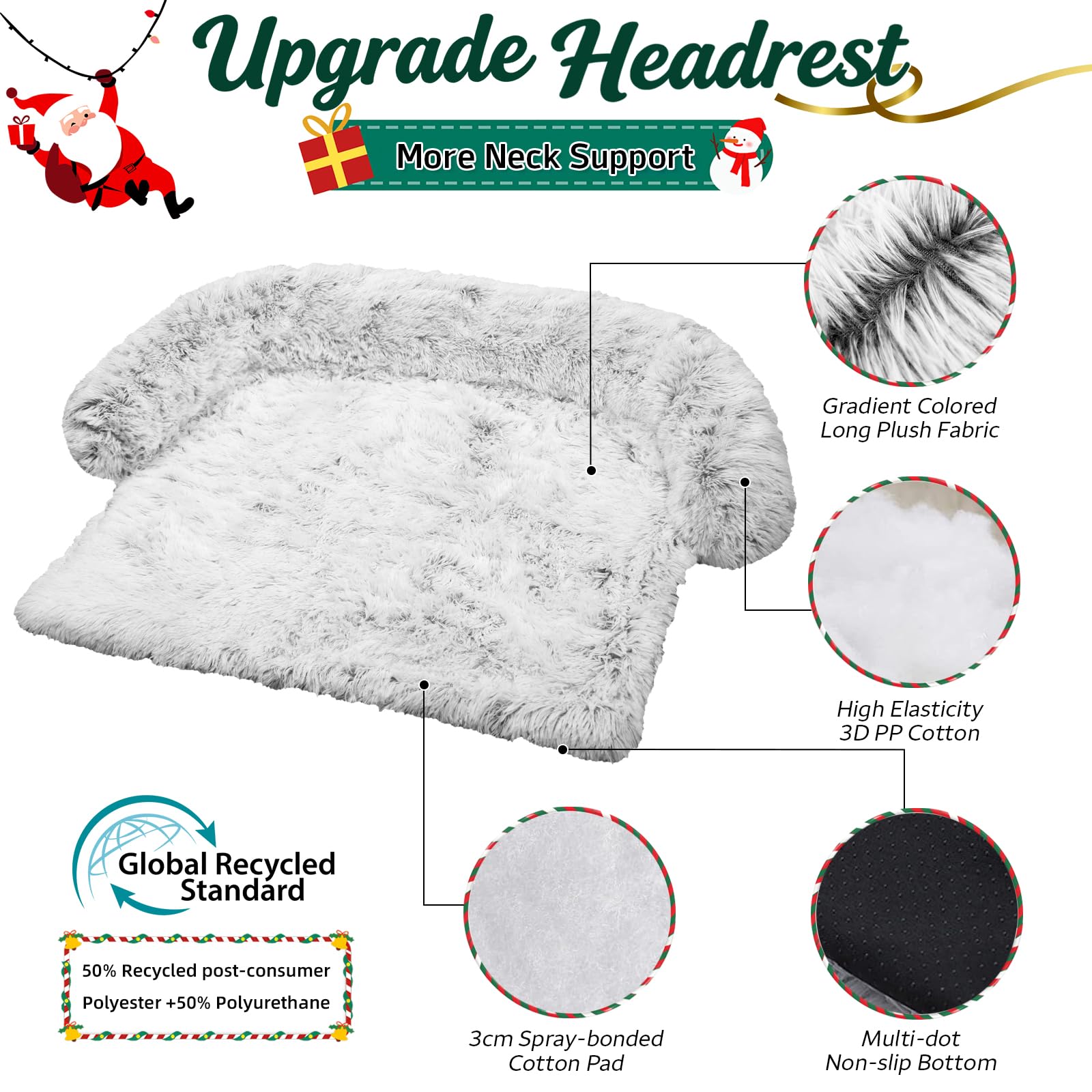 GGIB calming dog bed raised edges support helps neck and head comfort during rest.