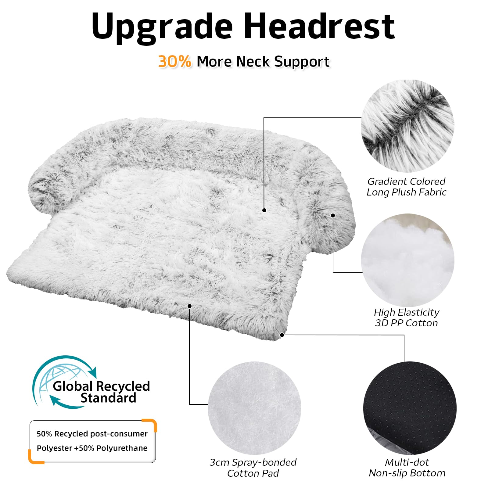 GGIB Calming Dog Bed raised edges provide head and neck support for comfort