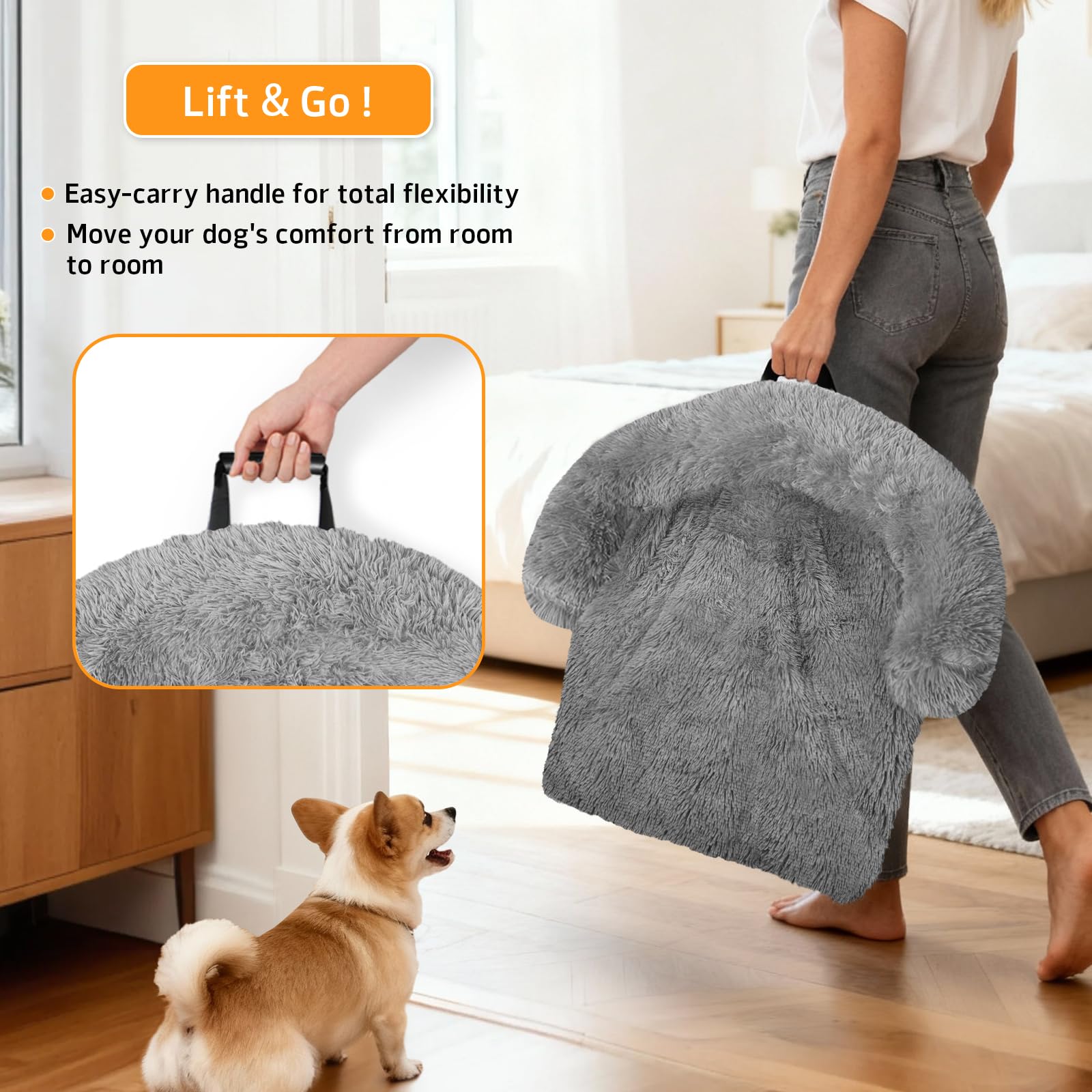 GGIB Calming Dog Bed with removable cover for easy washing