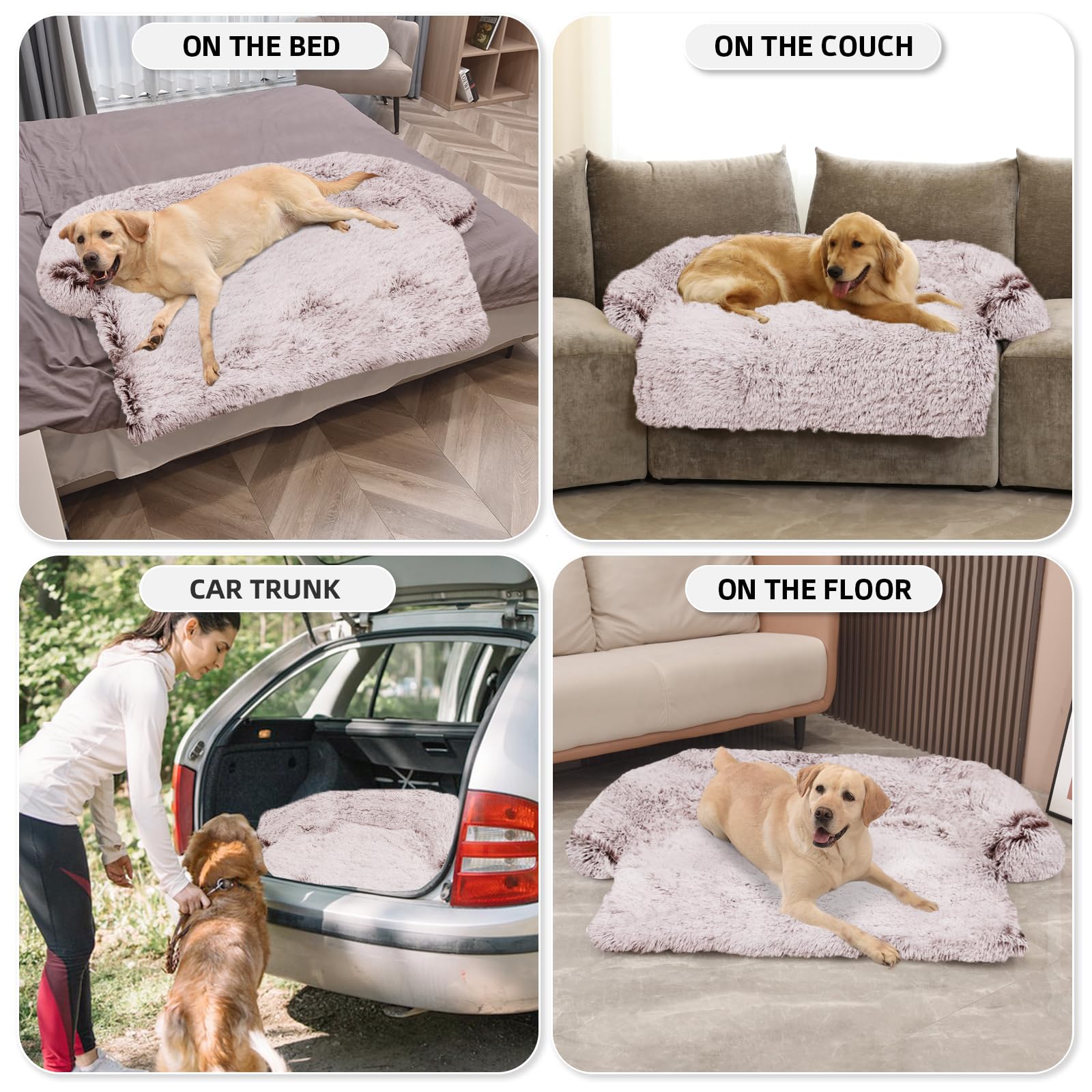 GGIB Calming Dog Bed removable-cover-zipper shows easy-to-clean feature.