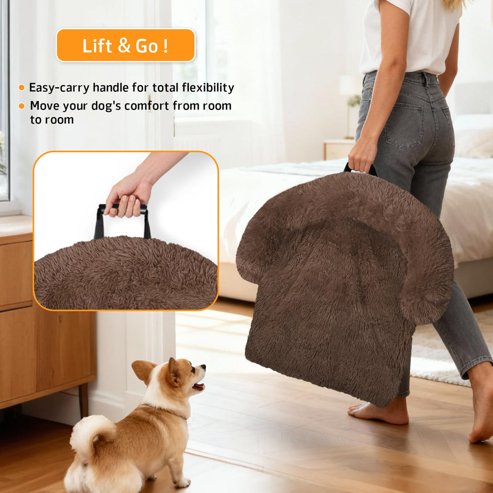 GGIB Calming Dog Bed removable cover with bottom zipper for easy cleaning.