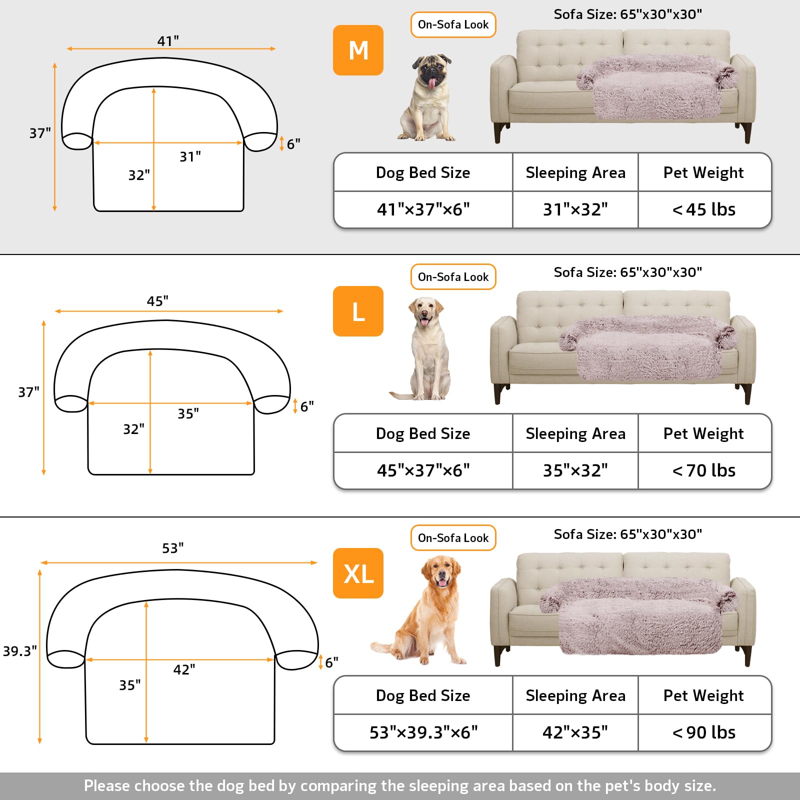 GGIB Calming Dog Bed available in five sizes for pets.