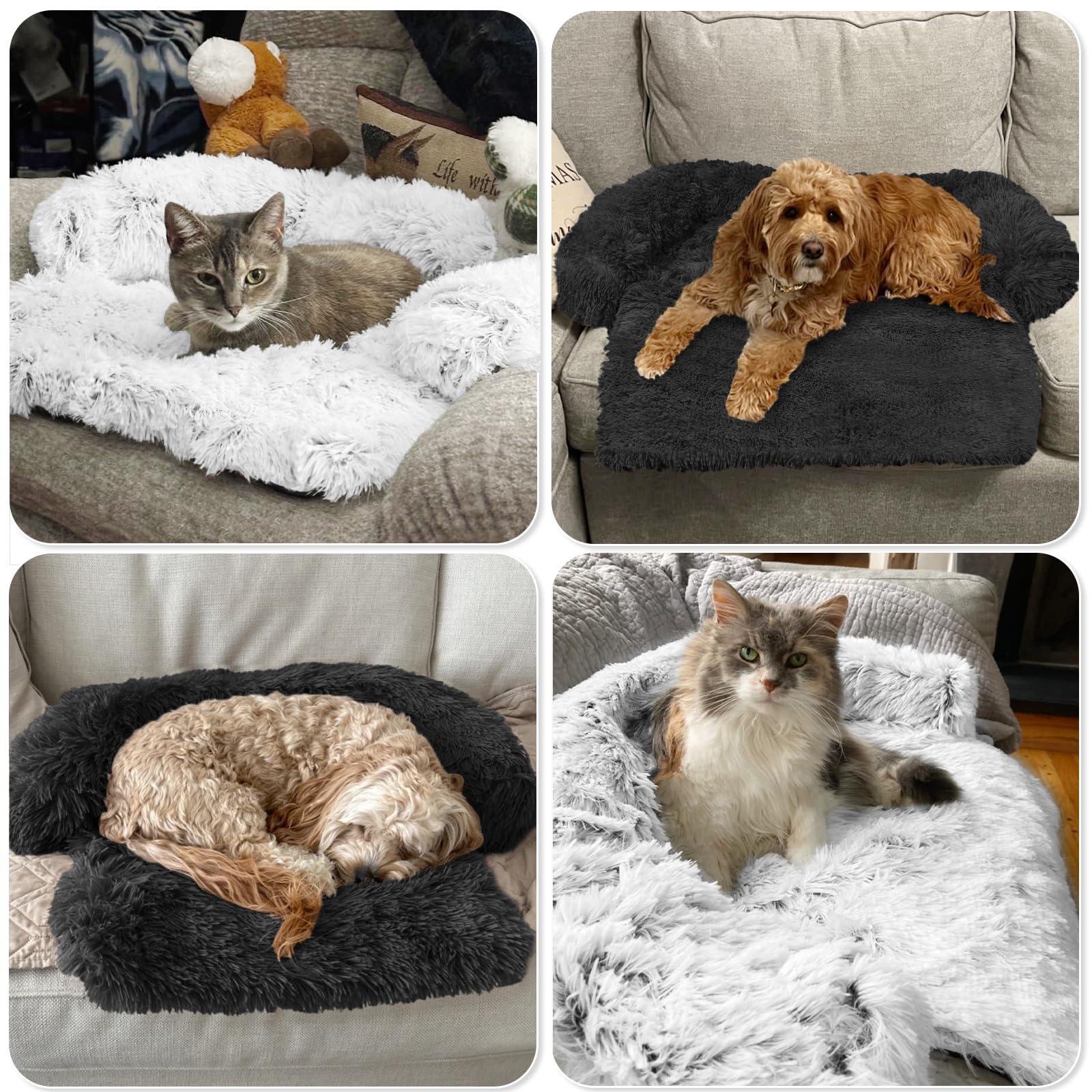 GGIB Calming Dog Bed size chart highlights XS to XL options for all pets.