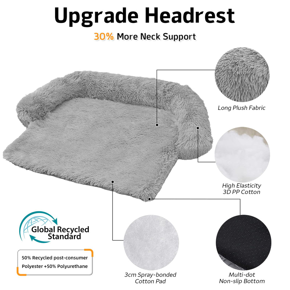 GGIB Calming Dog Bed features soft plush fabric for warm lounging