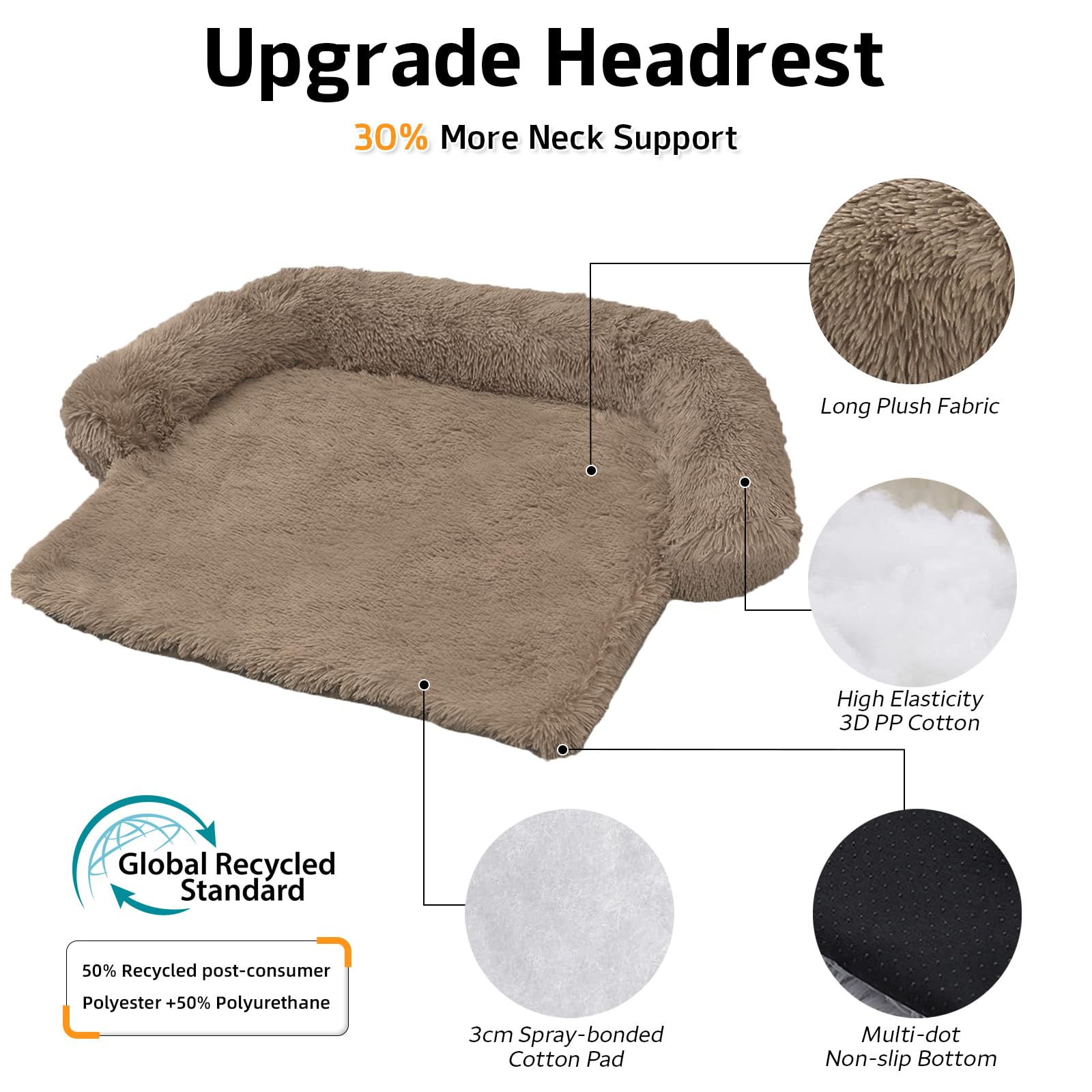 GGIB Calming Dog Bed soft plush fabric keeps pets warm and cozy.