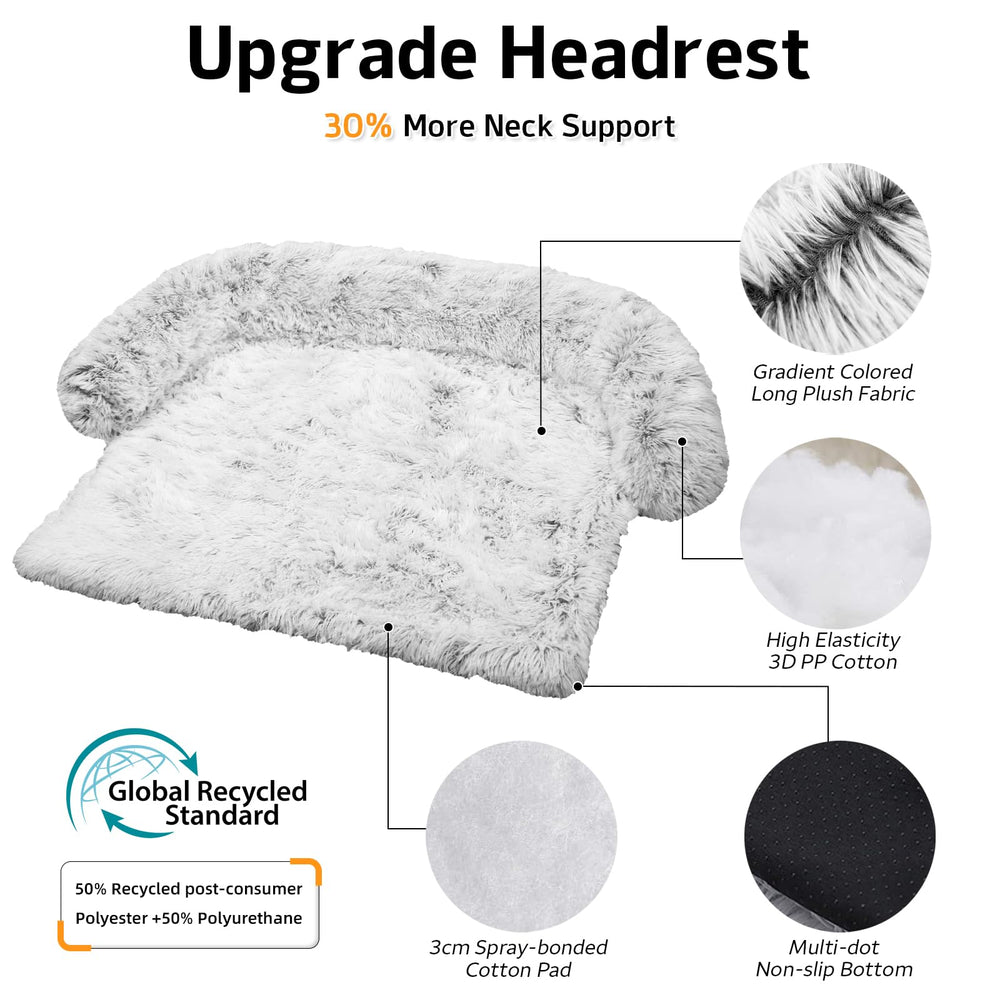 GGIB calming dog bed features soft plush fabric for warm, cozy lounging.
