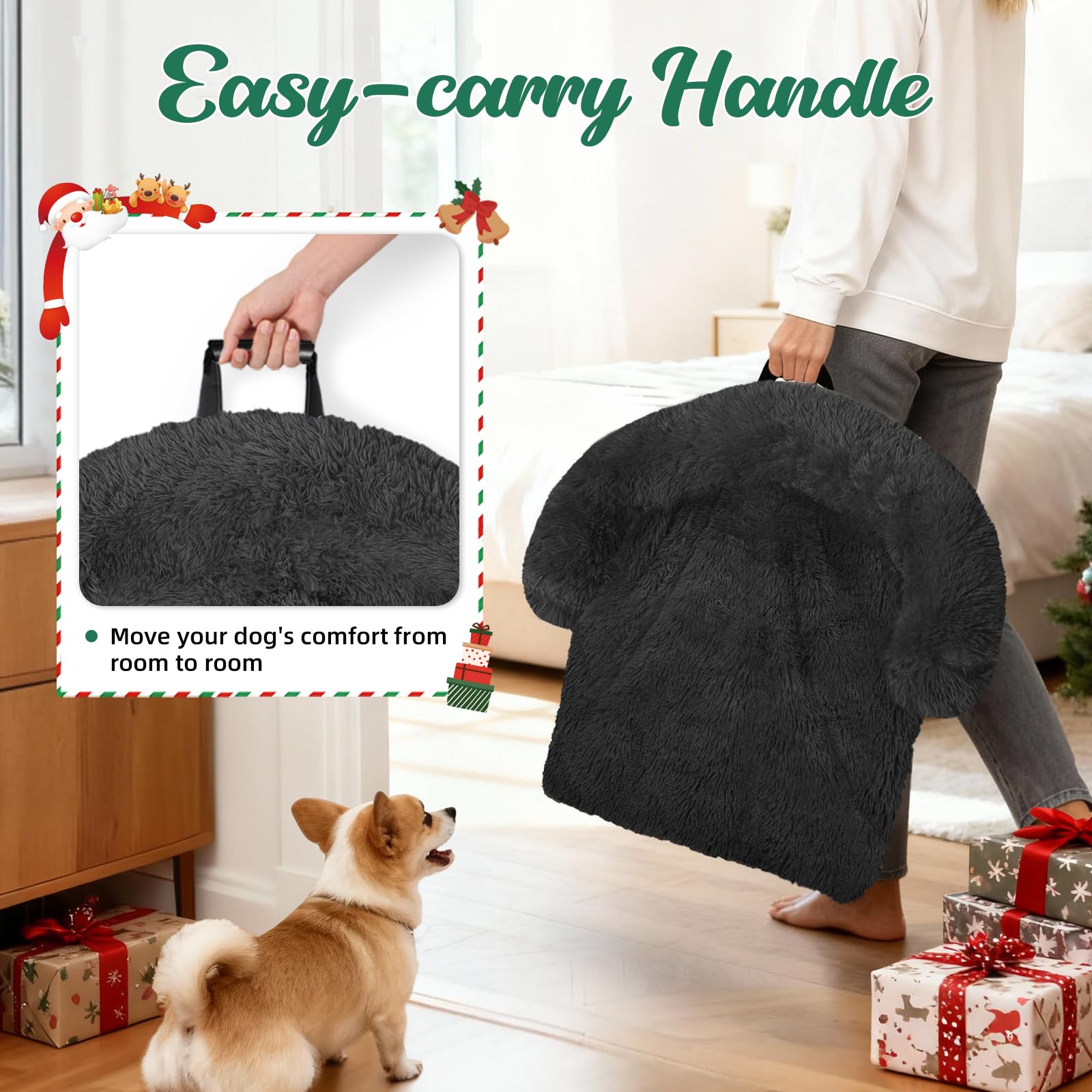GGIB Calming Dog Bed warm plush surface keeps pets cozy