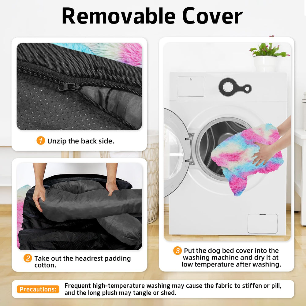 GGIB Calming Dog Bed washable cover with zipper for easy cleaning