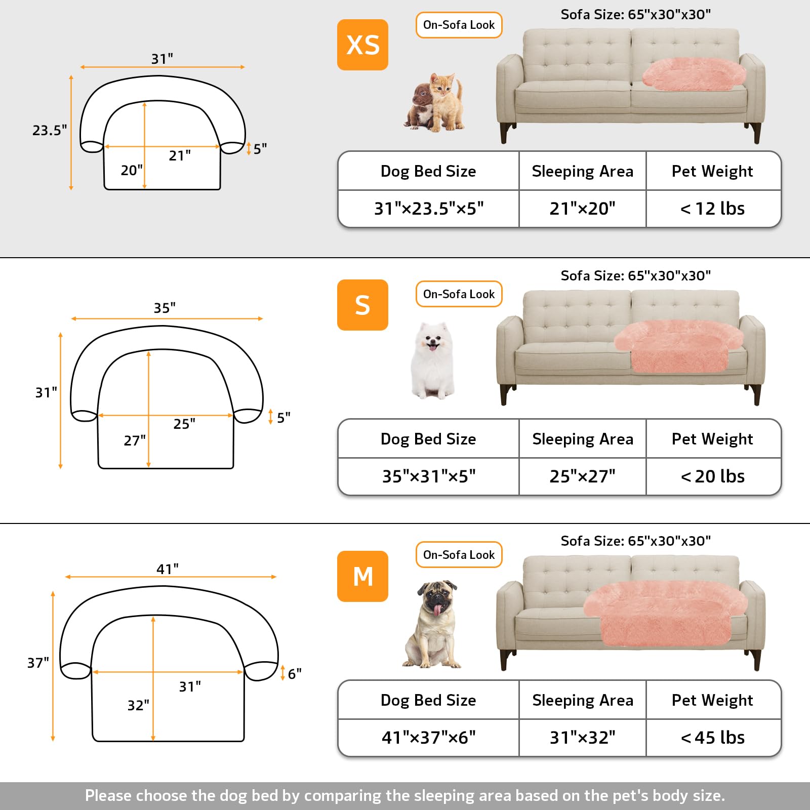 GGIB Calming Dog Bed XS dimensions 31x23.5x5 inches for small pets