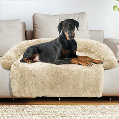GGIB Calming Dog Bed XXL beige top view showing spacious sleeping area for large pets