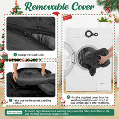 GGIB Calming Dog Bed non-slip bottom on floor helps stay in place.