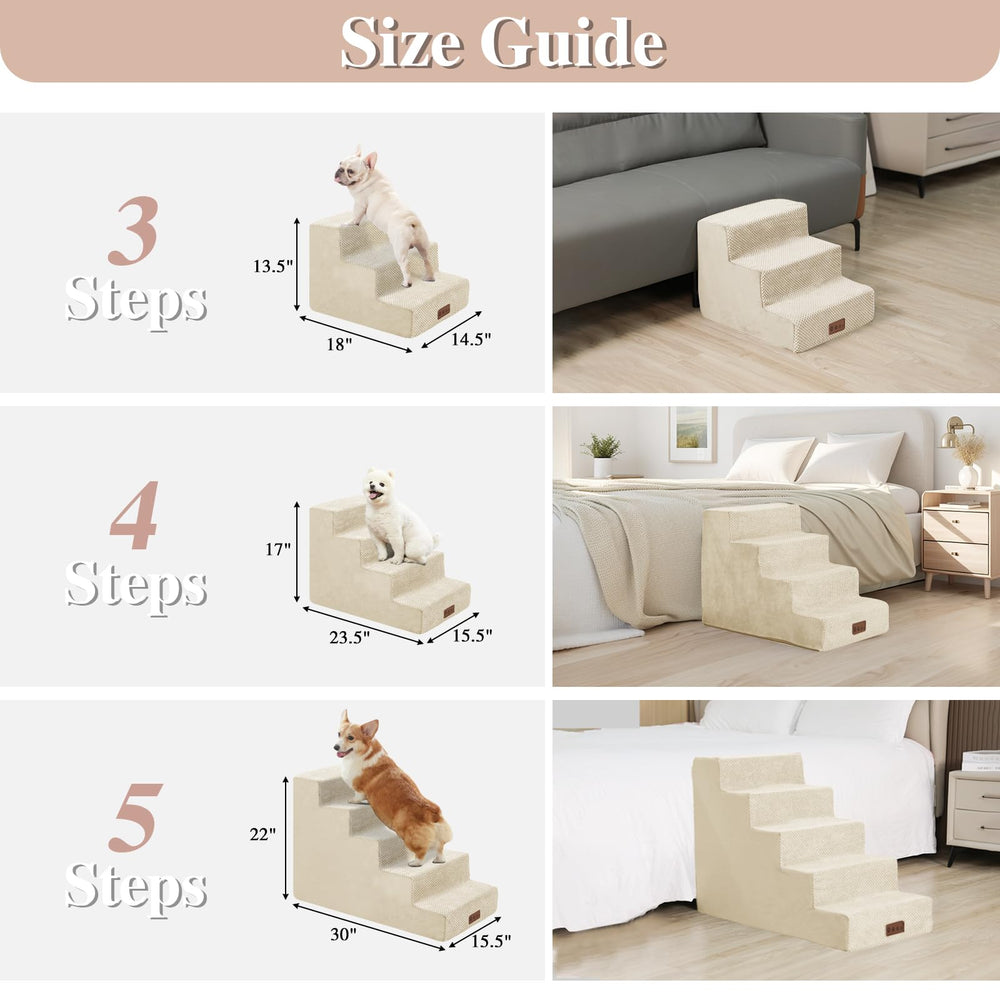 GGIB dog stairs removable cover shown for easy machine washing after use.