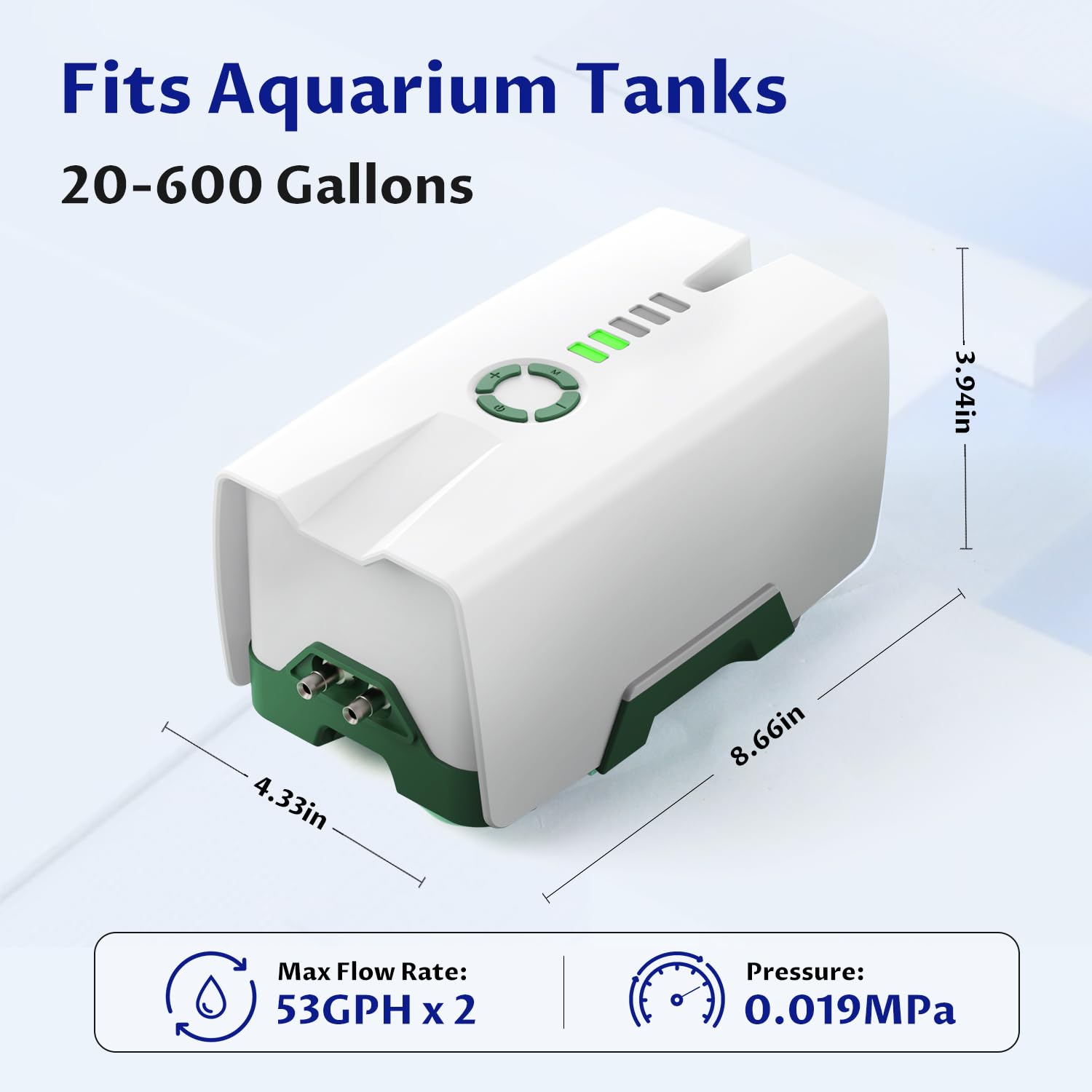 Ghosthorn nanotech air stones with suction cups maximize surface aeration.