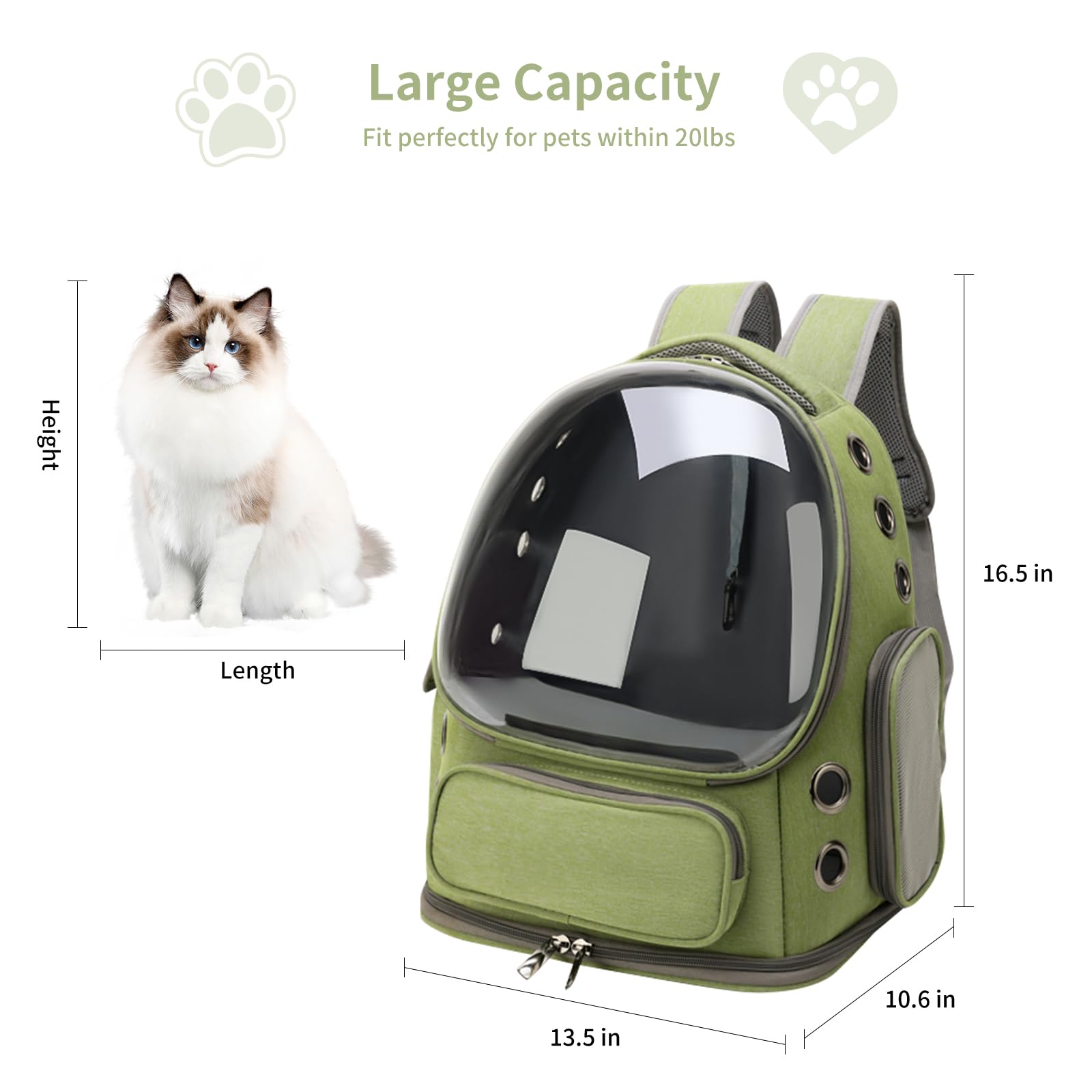 GixDix cat backpack features durable breathable Oxford fabric