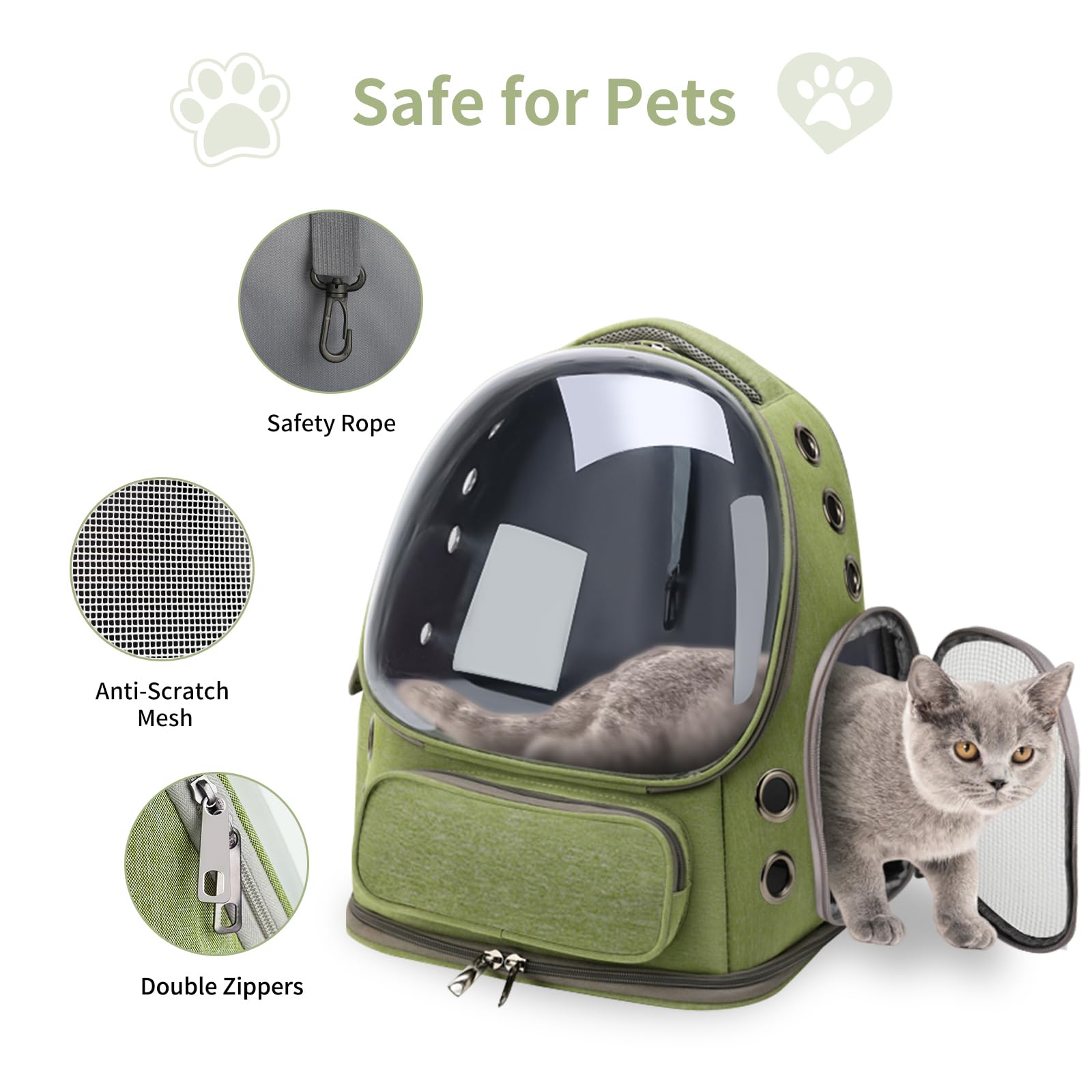 GixDix cat backpack safety leash secures your pet during travel