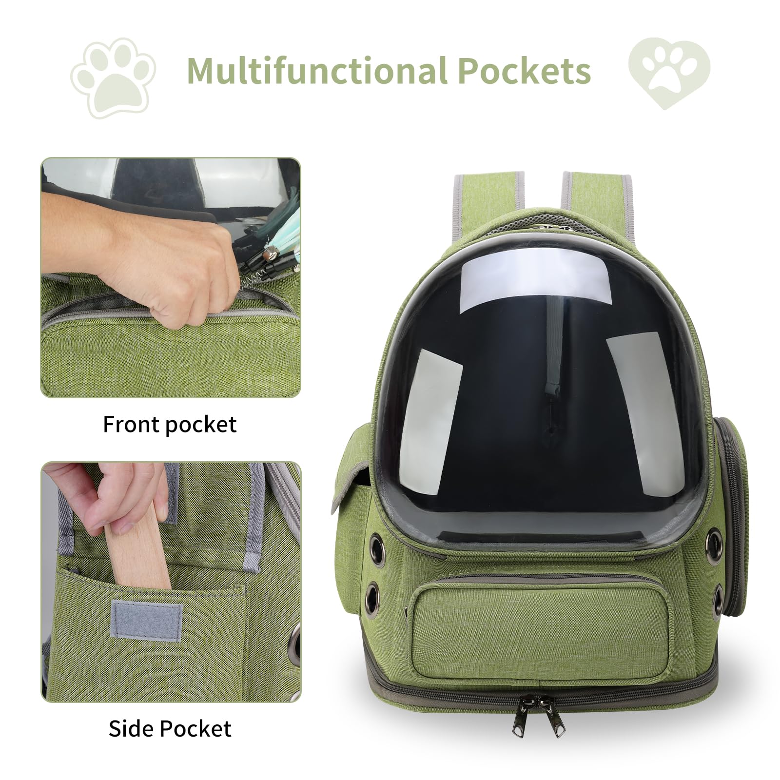 GixDix cat backpack spacious interior supports movement up to 20 lbs
