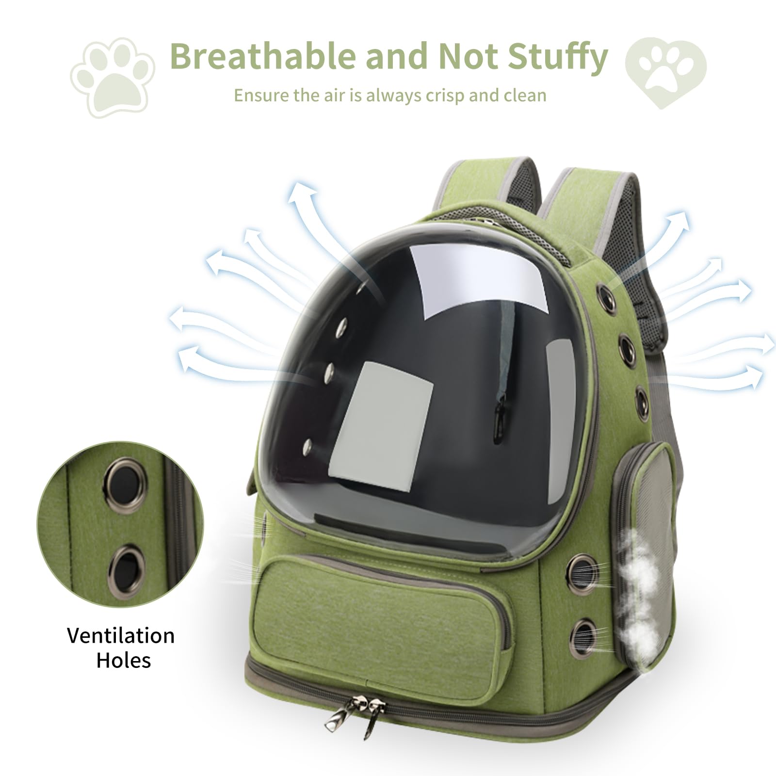 GixDix cat backpack ventilation holes provide steady airflow