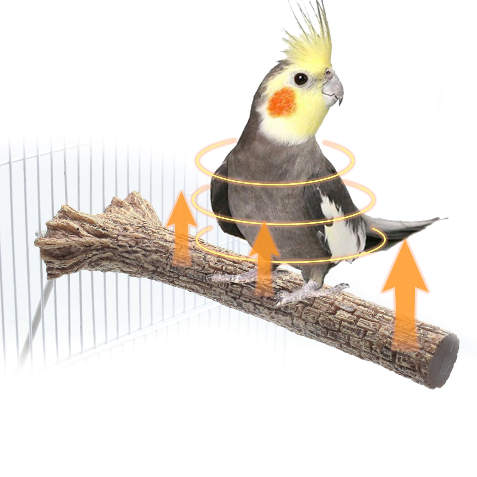GIFANK heated bird perch full view offering stable warmth for cage birds.