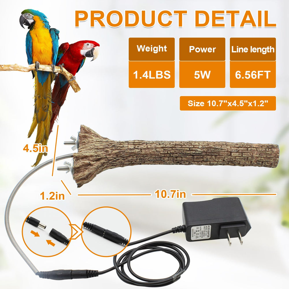 GIFANK heated bird perch easy-clean surface for quick wipe-down.