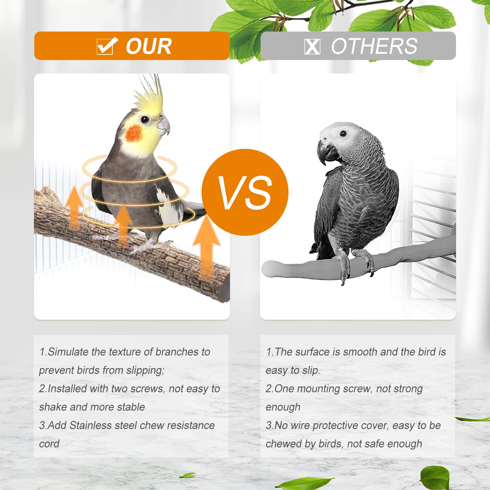 GIFANK heated bird perch temperature control highlights safe 100-105°F warmth.