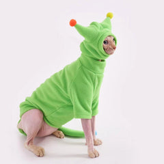 GigglyHouse Sphynx jumpsuit green full set showcases full coverage for chilly days.