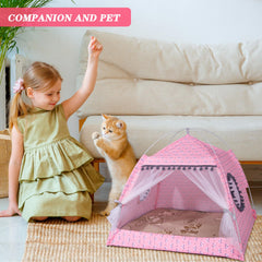Gigreinc Cat Princess Tent foldable design portable shelter for travel and storage