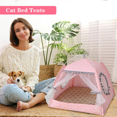 Gigreinc Cat Princess Tent interior with cushion for restful naps