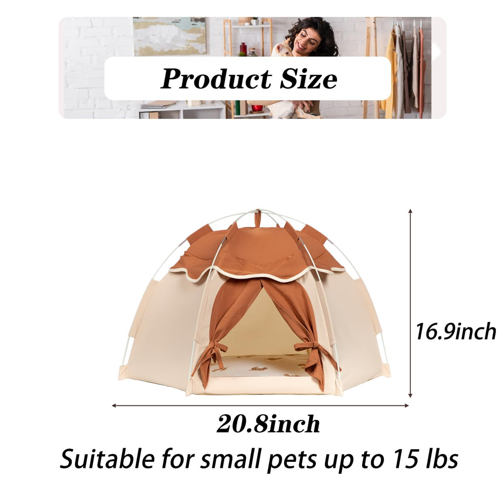 Gigreinc cat tent hexagonal rods maximize interior space while staying lightweight.