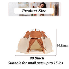 Gigreinc cat tent hexagonal rods maximize interior space while staying lightweight.