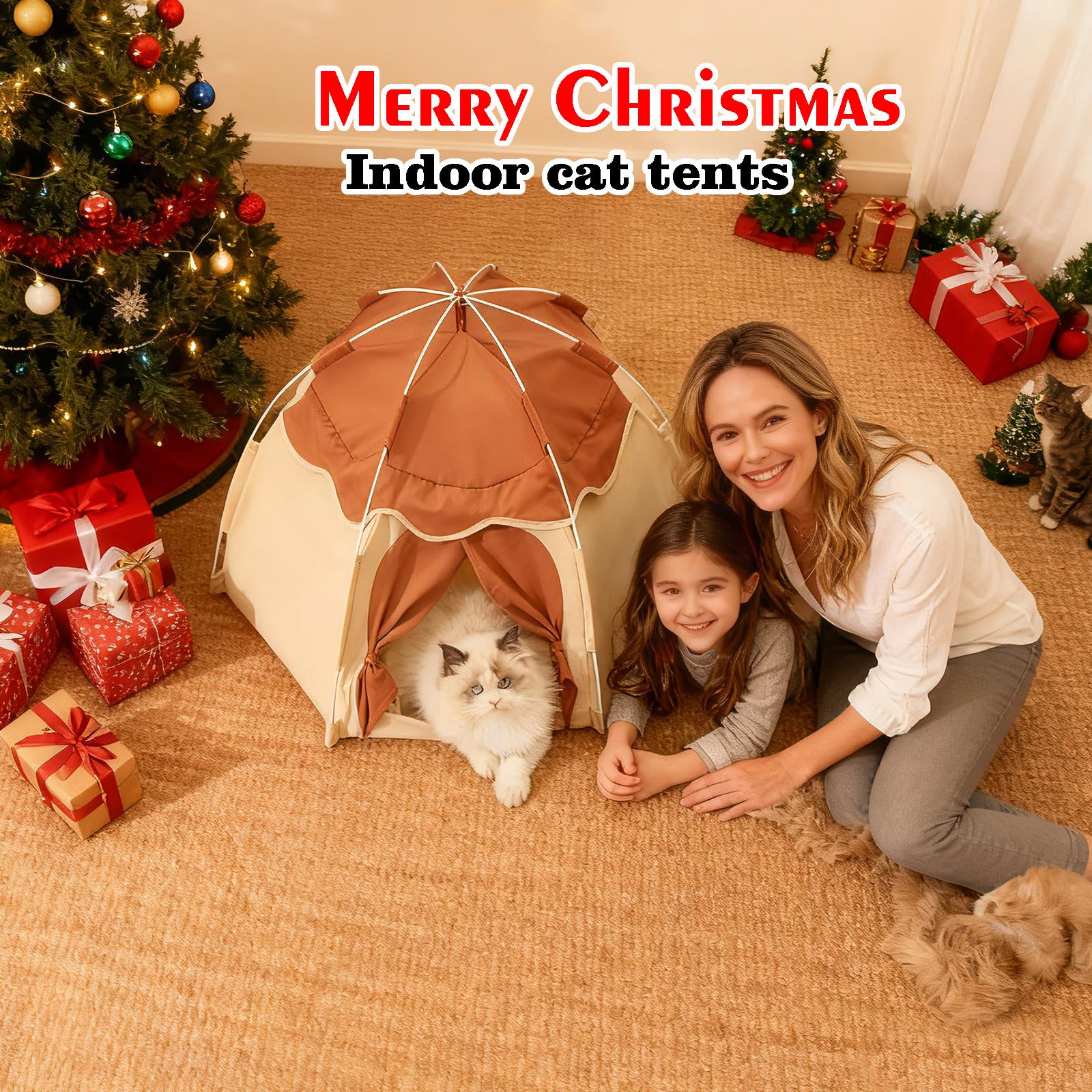 Gigreinc cat tent versatile for indoor use or easy outdoor setup on the lawn.