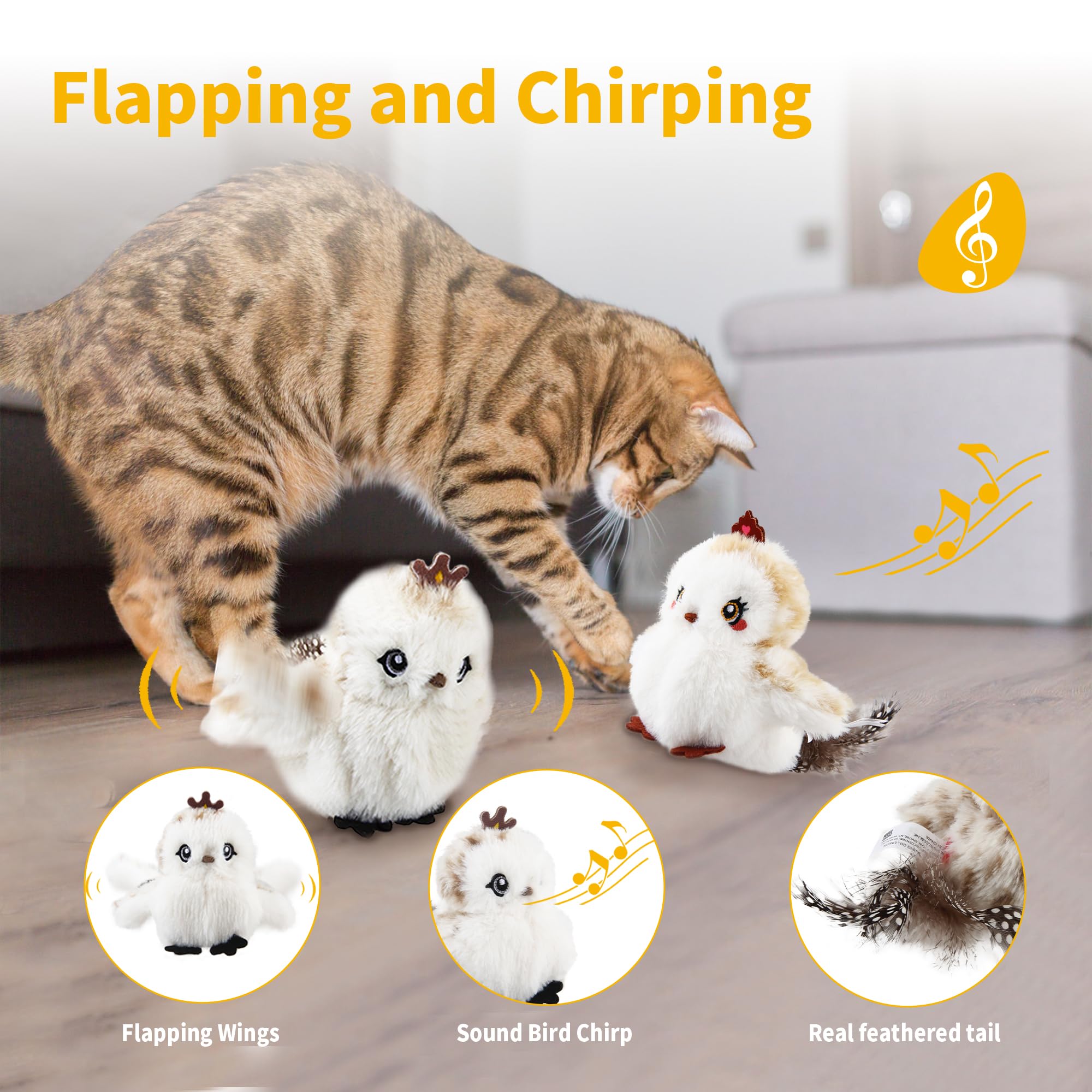 Gigwi Princess Birdie feather-tail adds realism for hunting-like play.