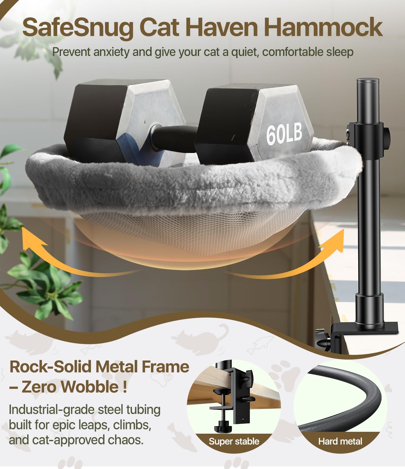 Giisorde Cat Desk Bed all-season design with dual surface options
