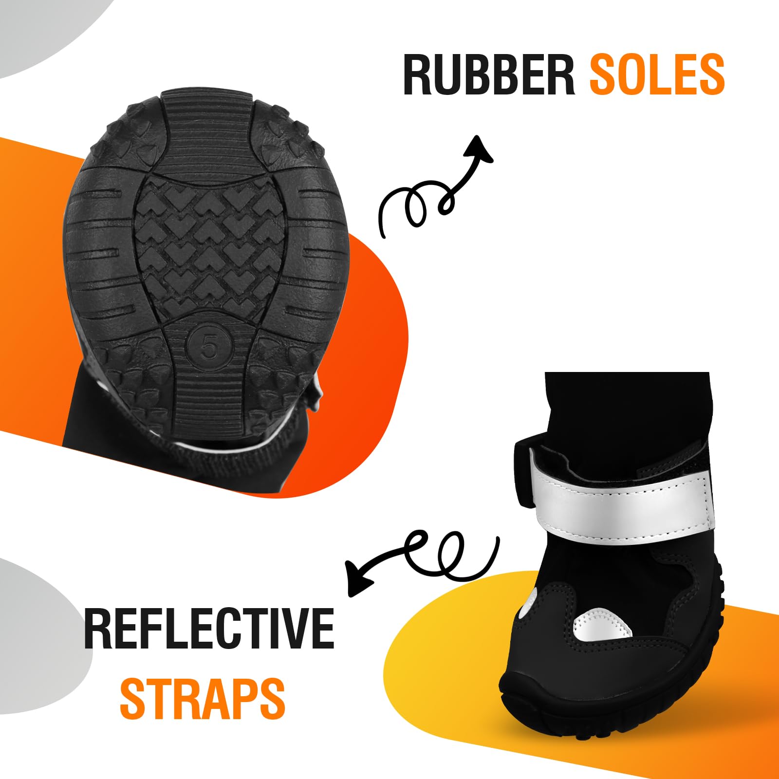 Giiyoe dog suspender boots paw-dry feature showing dry paws after rain.