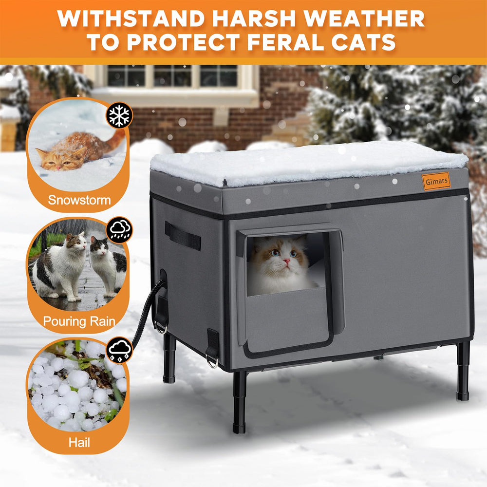Gimars 5-1 inch elevated base—keeps cat dry and elevated above cold ground.