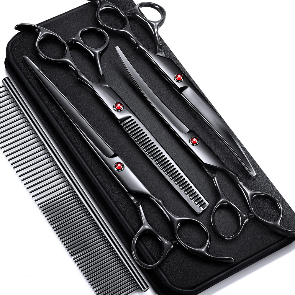 Gimars 7in professional dog grooming scissors closeup for precise cuts