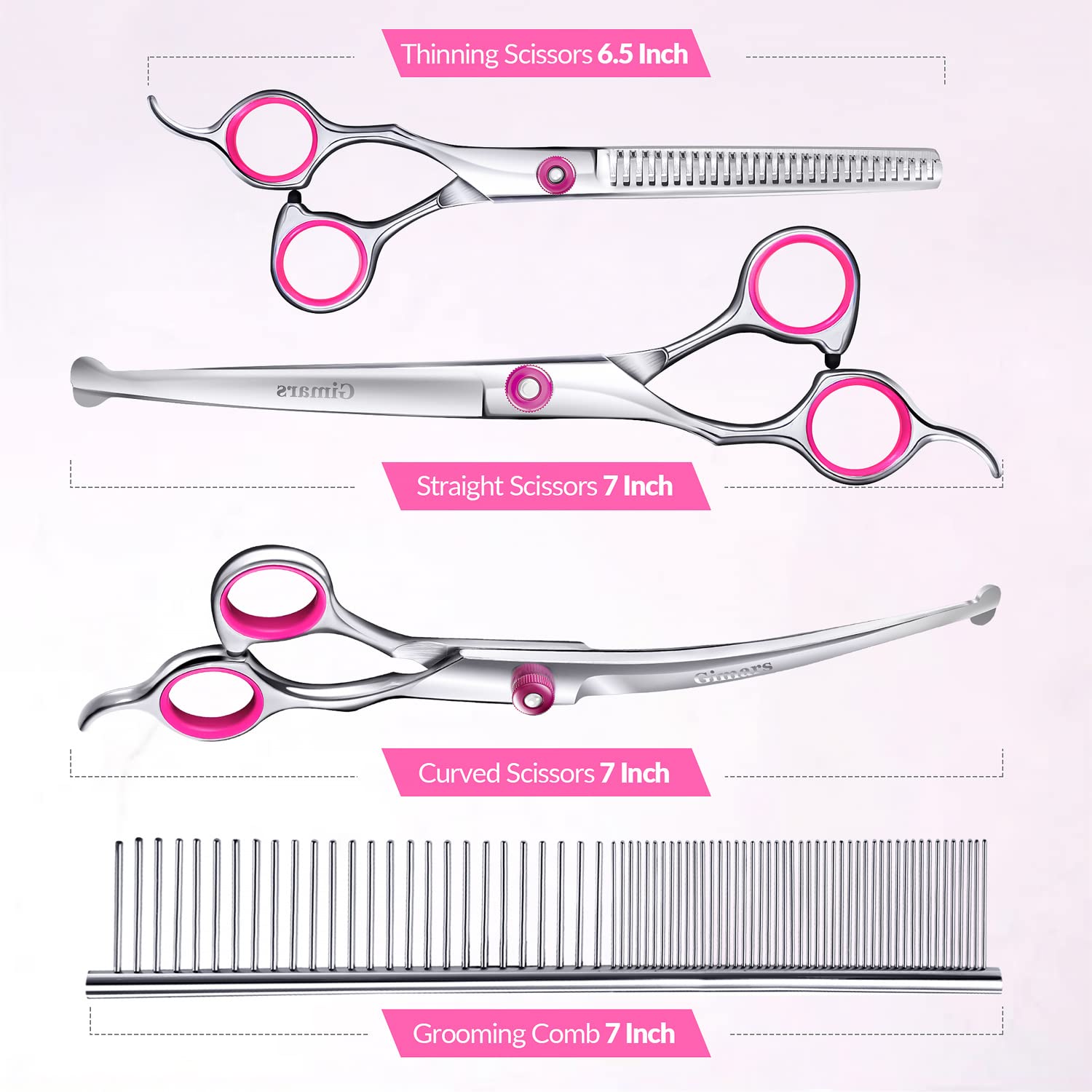 Gimars grooming comb assists detangling before trimming for cleaner results.