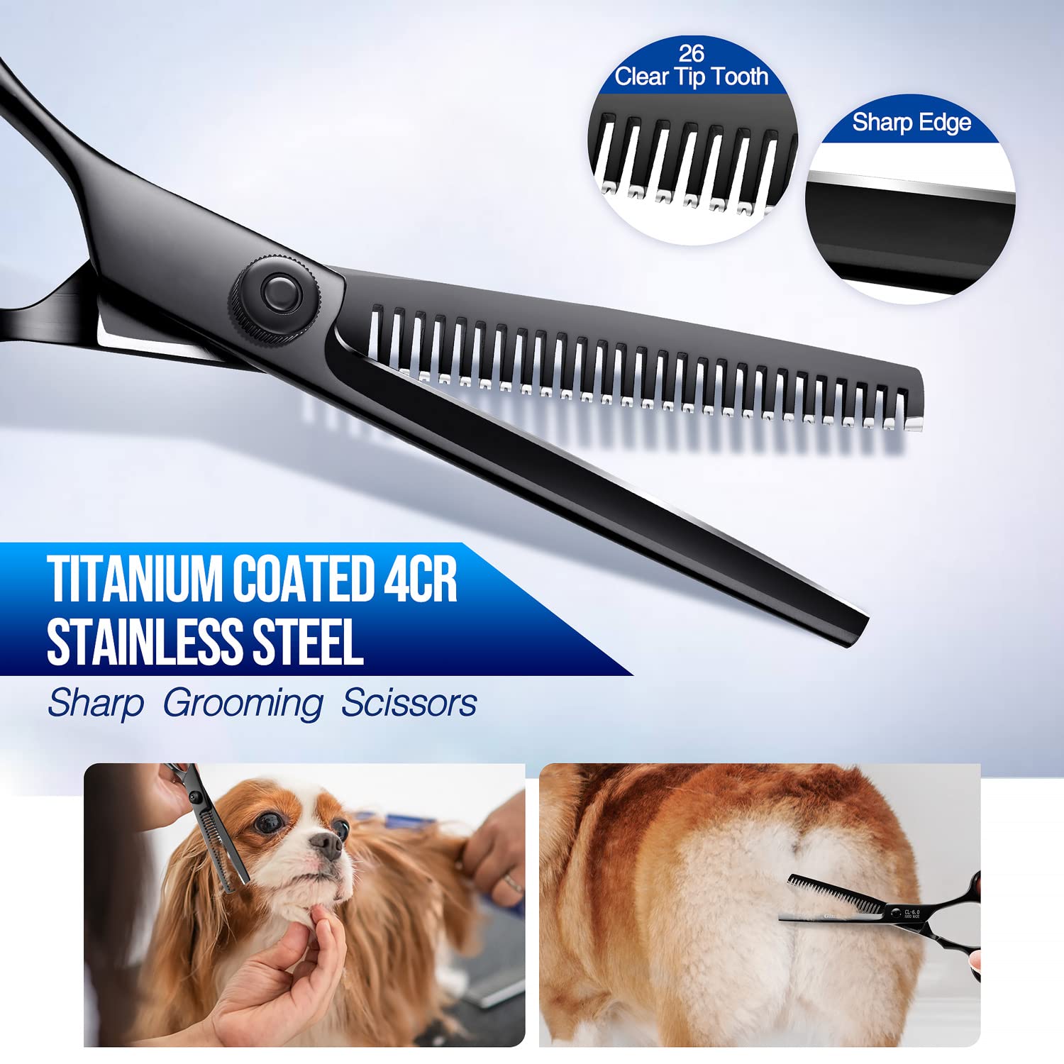 Gimars dog grooming scissors kit curved blades for natural shaping and smooth curves