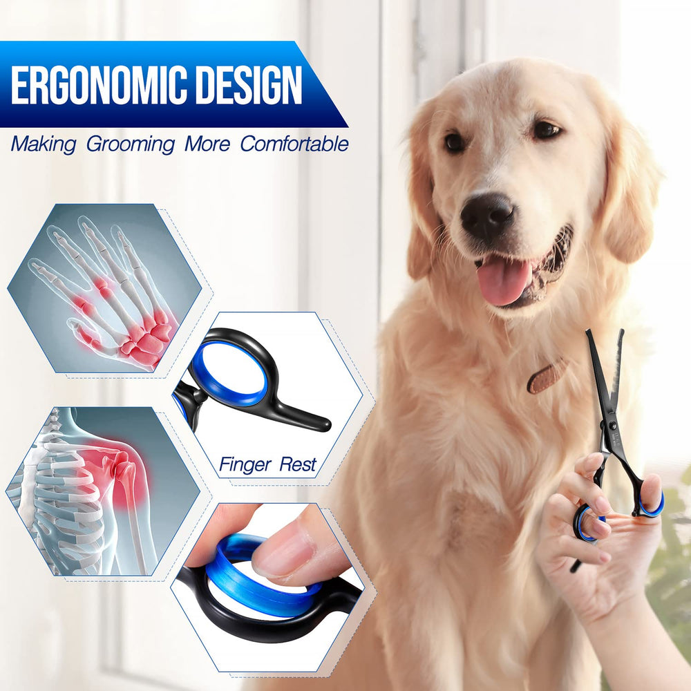 Gimars dog grooming scissors kit ergonomic handles prevent hand fatigue during sessions