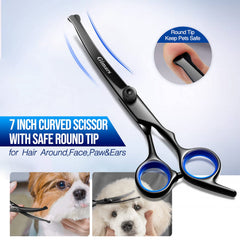 Gimars dog grooming scissors kit thinning blades reduce bulk for lighter finish