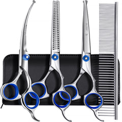 Gimars professional 5in1 grooming scissors straight closeup—precise blades for clean trims.