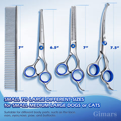 Gimars professional 5in1 grooming scissors thinning closeup—bulk reduction for smooth finish.