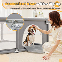Gimars puppy playpen thickened-tubes-connector detail showcases sturdy framing.