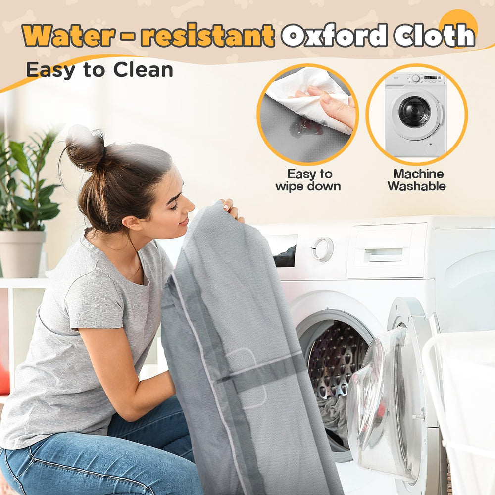 Gimars puppy playpen washable-oxford-fabric close-up demonstrates easy cleaning.