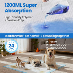 Gimars thicker-ultra-absorbent puppy pad six-layer design locks moisture.