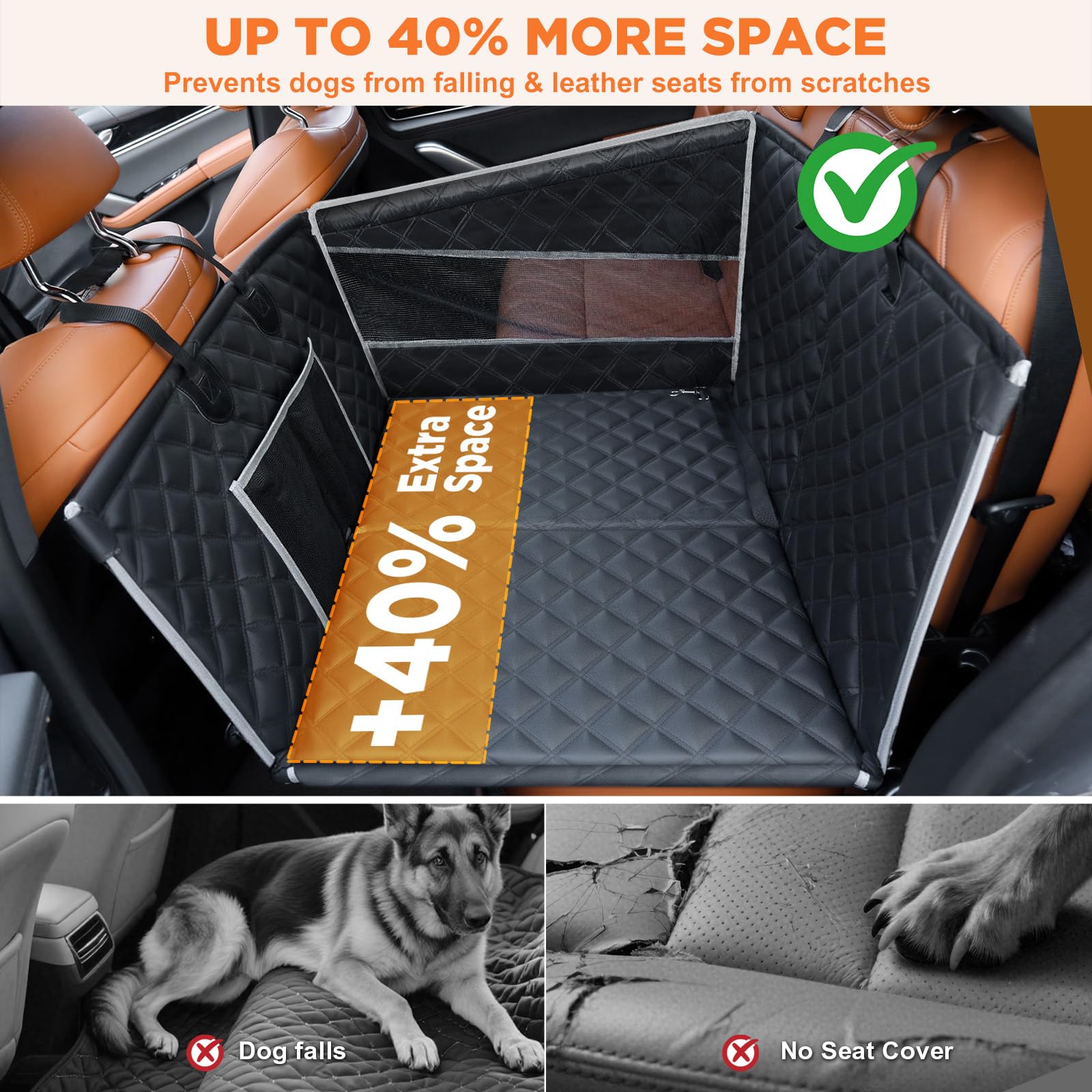 Gimars Upgrade dog car seat non-slip base keeps dogs secure
