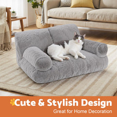 Gimars upgrade large cat bed showing bolstered edges for neck and back support during naps.