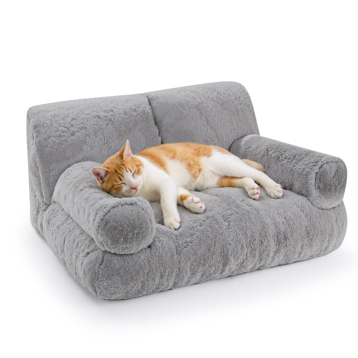 Gimars upgrade large cat bed with fluffy cover for cozy lounging and plush comfort.