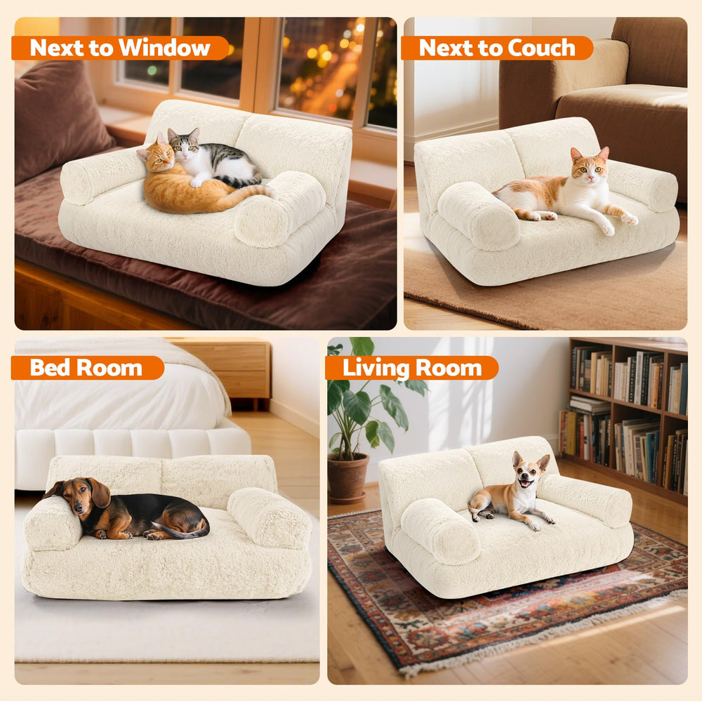 Gimars Upgrade Large Cat Bed ideal for indoor lounging by window.