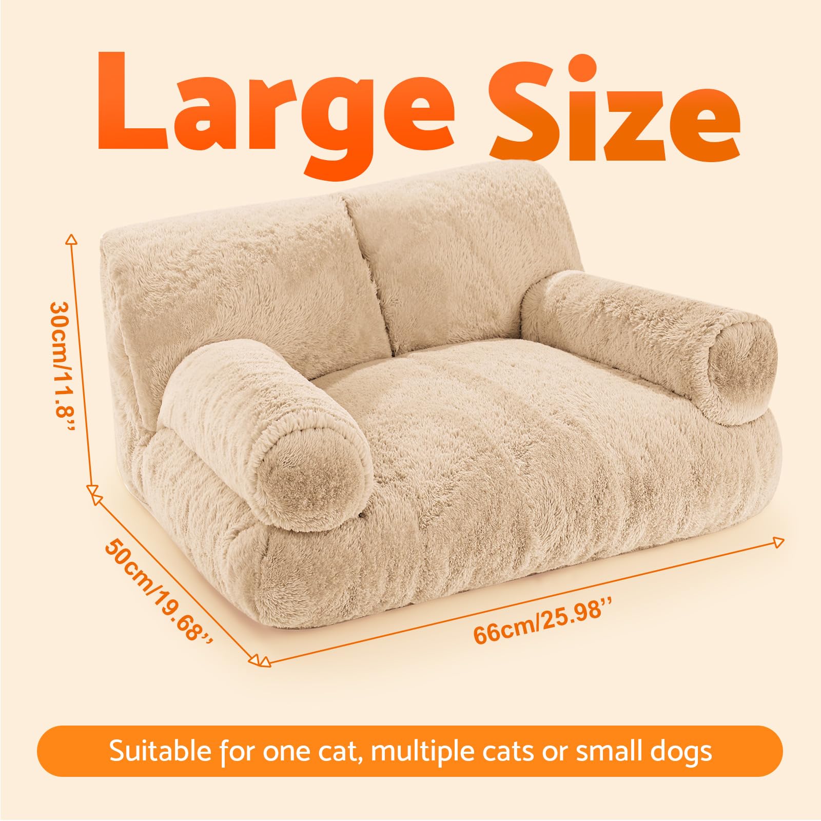 Gimars Upgrade Large Cat Bed removable washable cover for easy cleaning.