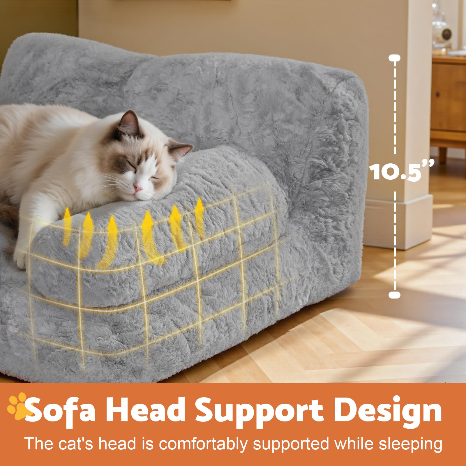 Gimars upgrade large cat bed with removable washable cover for easy cleaning.